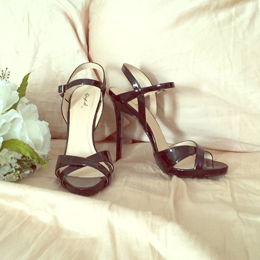 Black strappy heels